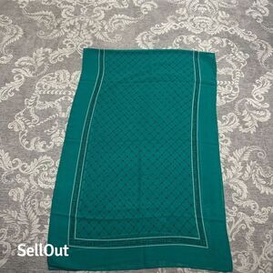 Effy Hematian Women's Sheer Geometric Scarf Blue-Green Signature Design